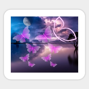 purple butterflies Sticker